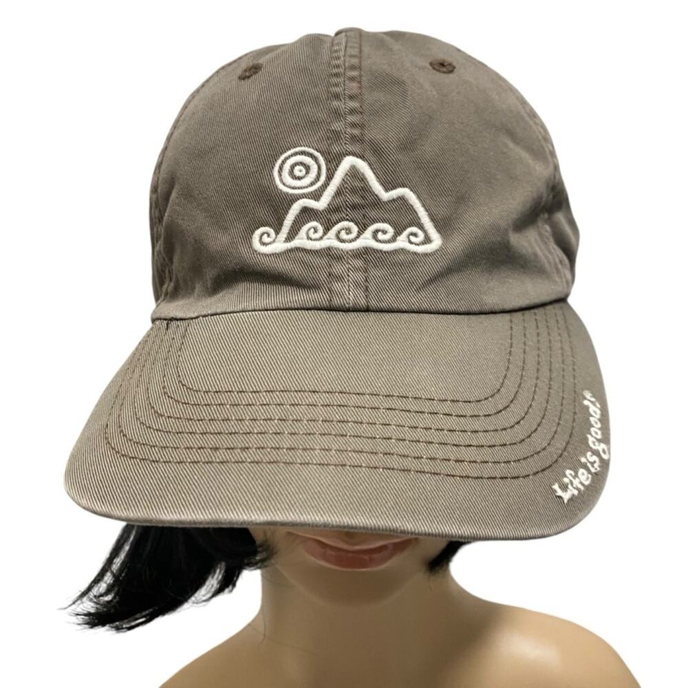 Life Is Good Women's Brown Baseball Cap with White Embroidered Logo